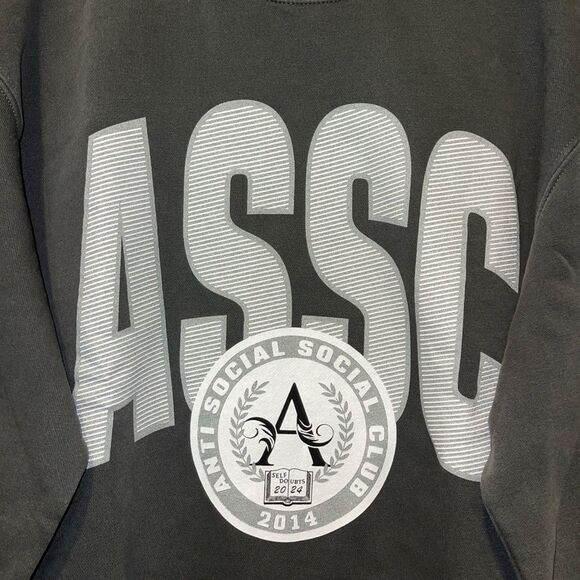 Anti Social Social Club ASSC Institution Premium Crewneck Pigment Black Sz M - Picture 4 of 6